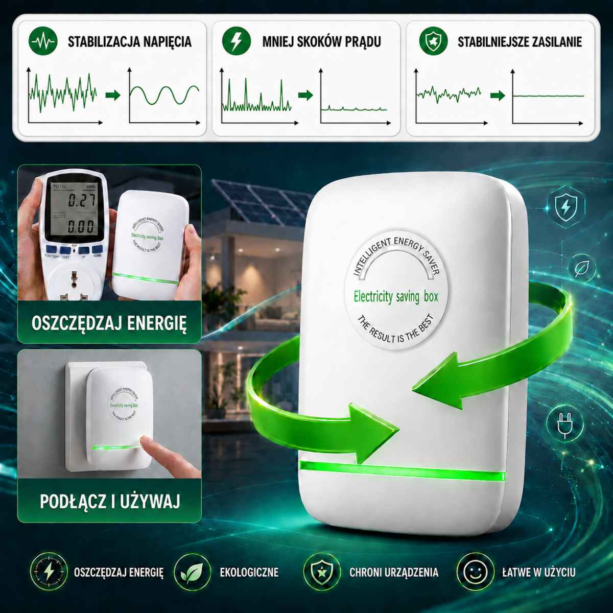 Energy Saver Pro — kompaktowe urządzenie wpięte do gniazdka